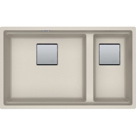 Franke – Évier 2 bacs sous-plan en fragranit – Cuve Kubus 2.0 – Café crème – 760 x 460 x 200 mm – Bonde 90 mm – Évier non réversible (1/3)