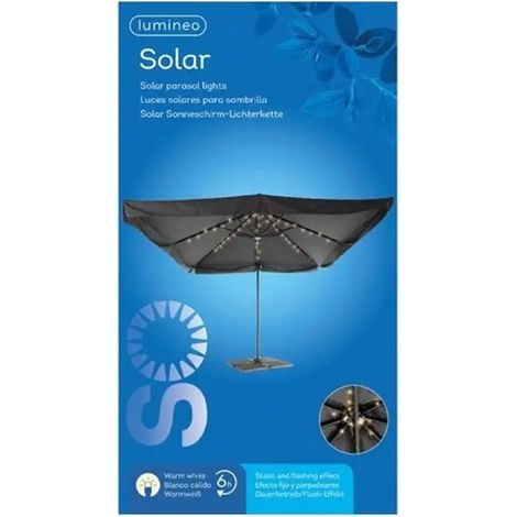 Solarleuchten für Gartenschirm 72 LED warmweiß Ø 120 cm (1/2)
