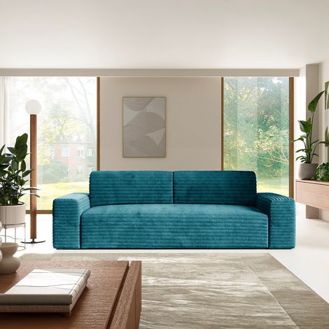 Sofá cama de 3 plazas con baúl Fabio Azul claro (1/5)