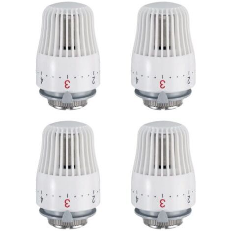 Lot de 4 têtes thermostatiques, tête de rechange pour vanne de radiateur M30 x 1,5, vanne de radiateur thermostatique, (1/5)