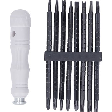 Tournevis à cliquet cruciforme, mini télescopique, multifonction avec 8 embouts, économiseur d'effort, manche extensible, jeu professionnel (1/5)