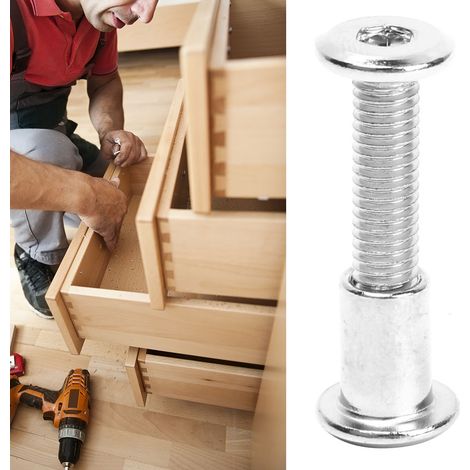 Jeu de 10 écrous et vis à six pans creux M6 x 30 mm, acier carbone nickelé, 12 mm, pour fixation robuste. (1/4)