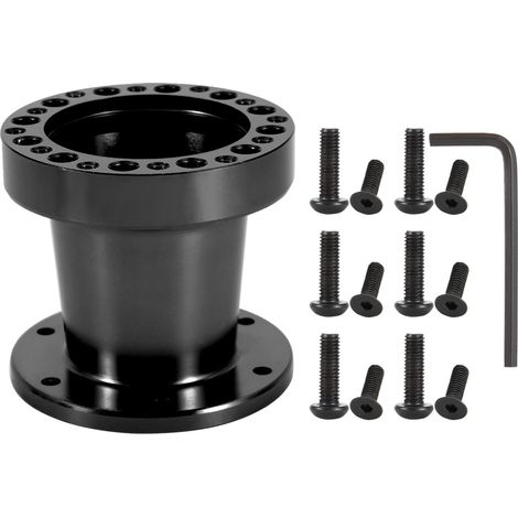 Eosnow 3 Zoll Universal Auto Lenkradnabe Aluminium Spacer Lenkradnabe Adapter Kit (Schwarz)