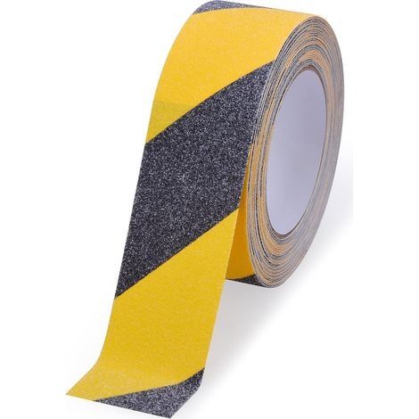 Bande Antidérapante Adhésive pour Escaliers, 5cm10m, Ruban Adhésif de Sécurité, Ruban Adhésif Antidérapant Jaune Noir, Rubans d'Avertissement, Marquage de Sécurité, Jaune Noir (1/4)