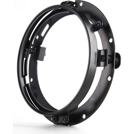 Anneau de montage rond de 17,8 cm pour phare de moto/Street Glide (17,8 cm, noir) (1/5)