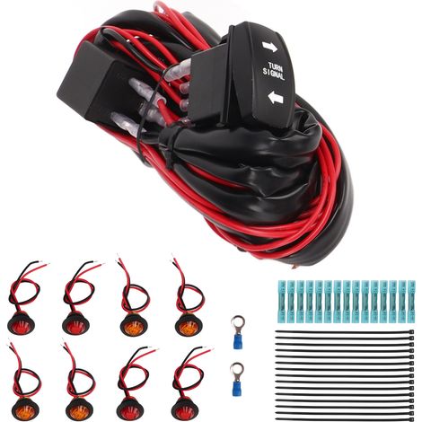 Kit interrupteur clignotant UTV ATV homologué route - Relais clignotant + faisceau de remplacement pour Polaris Ranger RZR, interrupteur vertical (1/5)