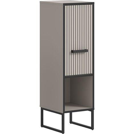Bagno Badschrank 1 Tür 1 Fach hellgrau, cremefarben.