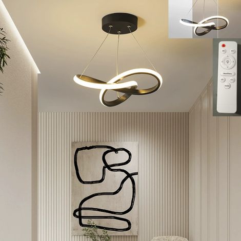 Suspension linéaire, Puissance de 27 W, Luminaire suspendu circulaire, Hauteur réglable, Idéal pour hôtels et appartements (30 cm, Télécommande incluse) (1/5)