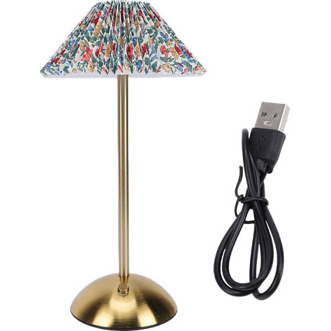 lampe de bureau-Lampe d'appoint rechargeable à LED – Touche de contrôle pour ambiance nuit – Plissé métal avec base en aluminium (11 x 30 cm, 1200mAh) (1/5)