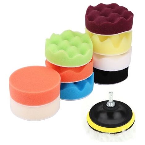 Kit di 12 tamponi lucidanti in spugna da 7,6 cm (3 pollici) per lucidatrice per auto con adattatore (1/4)