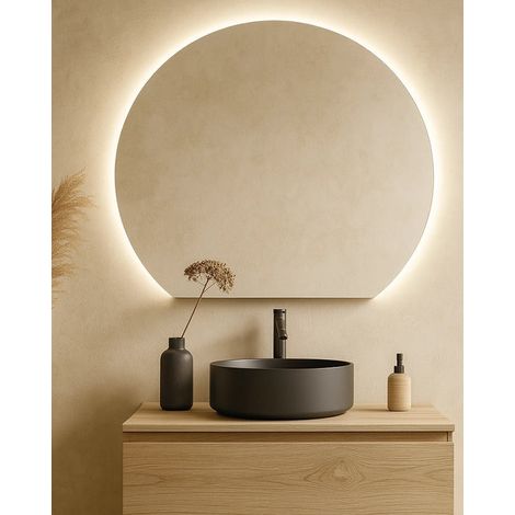 Exagonshop Specchio 110x93 retroilluminato led semicircolare