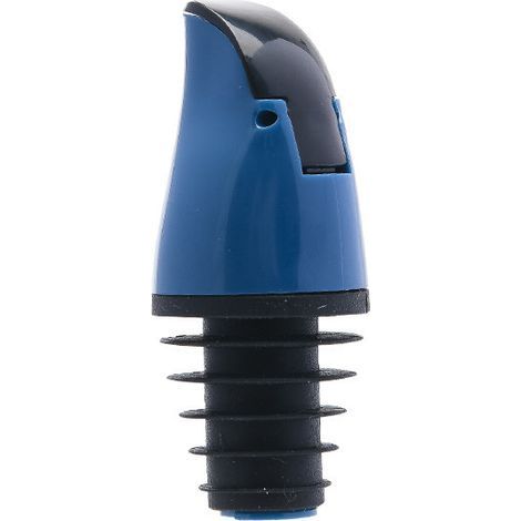 Vertedor de 2 piezas para botellas de aceite, apto para botellas de vino, salsa de soja y vinagre, así como para utensilios de cocina, de fácil manejo con una sola mano (azul marino). (1/5)