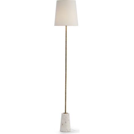 Lampadaire 14x14x140 Marbre blanc/Métal doré (1/4)
