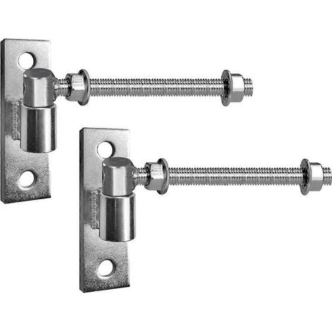 Charnières robustes pour portails en bois et en métal, charnière à boulon en J de 20 cm (8 pouces), lot de 2 - idéales pour les fermes et les granges - Argent (1/5)