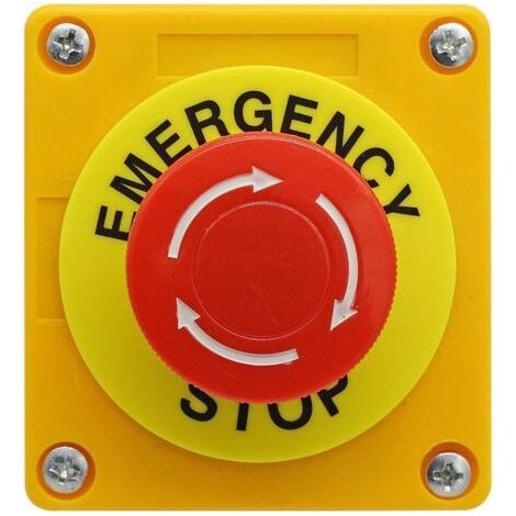 Station de bouton poussoir, 660V 10A 2 Position 1NO 1NC Arrêt d'urgence momentané Bouton-poussoir Commutateur 40mm Capuchon Champignon Rouge 1PCS (1/5)