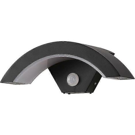 Gris anthracite 12 W, applique murale extérieure LED étanche, éclairage de jardin créatif et original, lampe murale à induction pour balcon ou porte d'extérieur. (1/4)