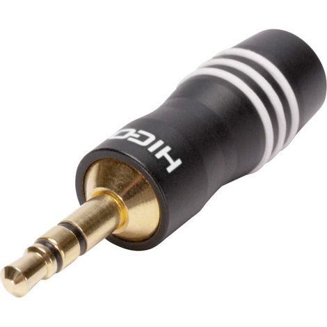 Hicon HI-J35S03 Klinken-Steckverbinder 3.5 mm Stecker, gerade Polzahl: 3 Stereo Schwarz 1 St.