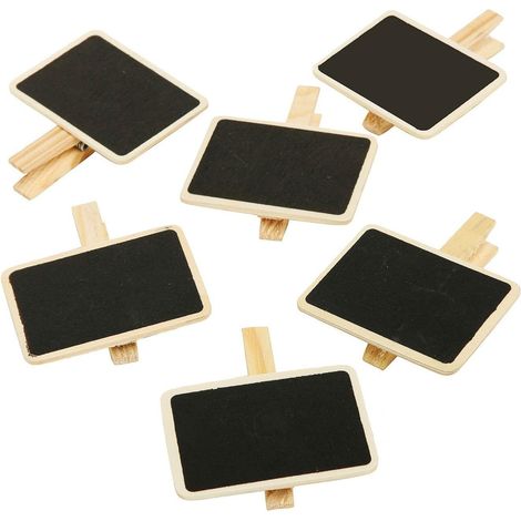 Peut contenir 6 mini tableaux noirs rectangulaires, qui peuvent servir de panneaux d'affichage pour signer les décorations de mariage et de fête.
