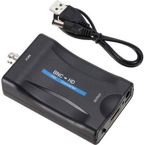 Convertisseur BNC vers interface multimédia, sortie 1080p, compatible avec les caméras de surveillance, convertisseur vidéo analogique-numérique vers numérique alimenté par USB. (1/5)