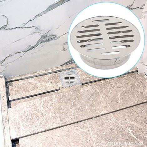 Caniveau de sol anti-obstruction en acier inoxydable pour balcon extérieur (110 mm plat) (1/4)