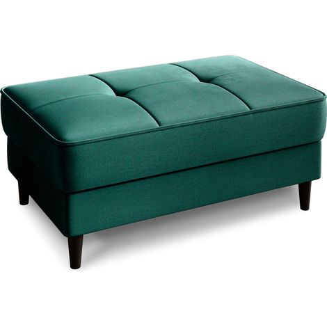 Pouf avec rangement en velours BOZA-Vert (1/5)