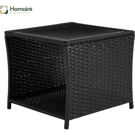 Bout de canapé rangement noir 45 x 45 x 40 cm HOMAIRE (1/5)