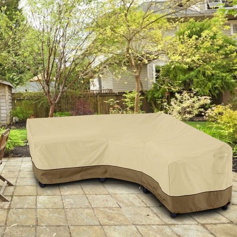 Housse de protection imperméable et anti-poussière en tissu Oxford en forme de V pour canapé et meubles de jardin. (1/5)