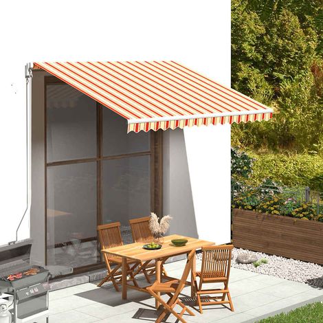 Tissu de remplacement pour auvent-Toile de rechange pour auvent Jaune et orange 3,5x2,5 m (1/5)