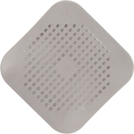 Couvercle anti-obstruction pour bonde de salle de bain, filtre à cheveux pour sortie d'égout, filtre pour bonde grise. (1/5)