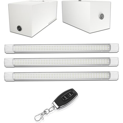 Kit éclairage sans fil garage box cave sous sol - 3 réglettes led - 2 Batteries - 1 Télécommande porte clé - Gamme PREMIUM - 3300 lumens (1/5)