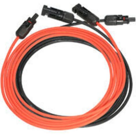 Cavo di prolunga per pannello solare con connettore MC4 rosso + coppia nera, 10 AWG, 3 metri/10 piedi