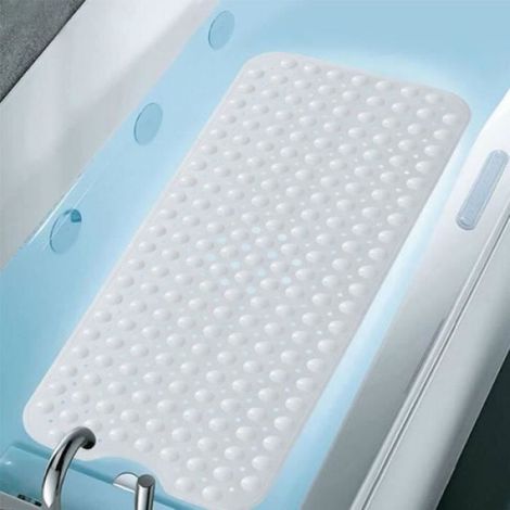 Tapis De Bain - PVC 100x40 Cm - Antidérapant Avec Ventouses - Pour Salle De Bain - 1 Pièce (1/4)