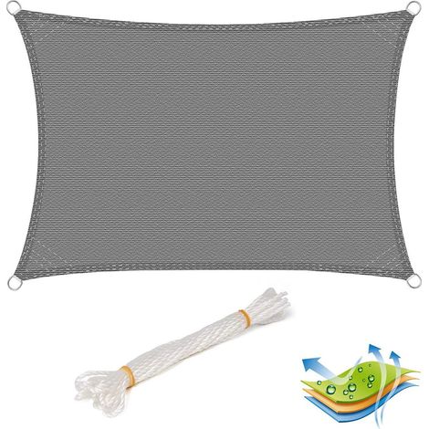 Vela de sombra para jardín patio o terraza ideal para fiestas al aire libre con protección UV 2x3 m gris 190000959 (1/5)