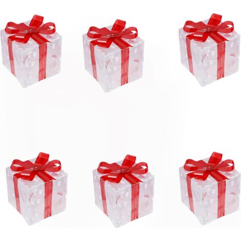Coffret cadeau de Noël lumineux Fokelyi, PVC, multicolore, dimensions : 19 x 19 x 19 cm, 15 x 15 x 15 cm, 13 x 13 x 13 cm (1/5)