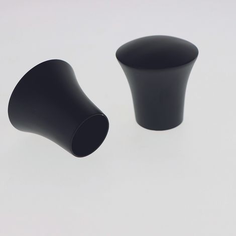 Lot de 2 Embouts Pommeau Lisse pour tringles à rideaux de Diam. 20mm en Noir Mat - BOULET
