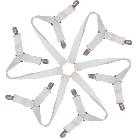 Tendeur Drap Housse Élastique,Réglable 6-Voies Attache Draps Housses,Drap de Lit Attaches,Sangle de Maintien Ajustable pour Tous Les Matelas (1/4)