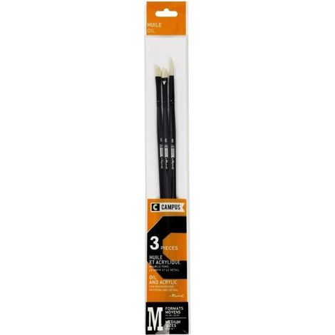 CAMPUS Pochette 3 Pinceaux Huile M
