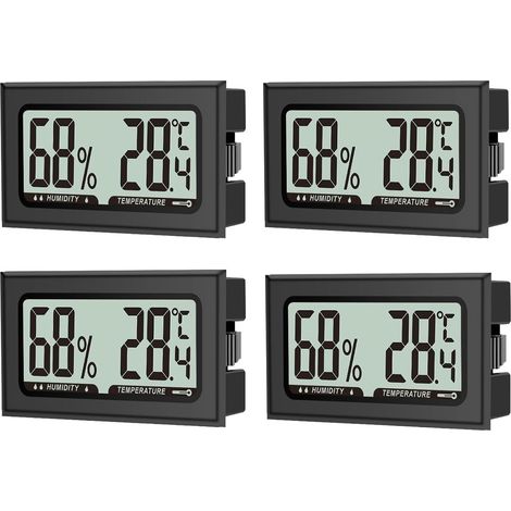 Set mit 4 digitalen Thermometern und Hygrometern für den Innenbereich, Büro, Wohnzimmer, Schlafzimmer (1/5)