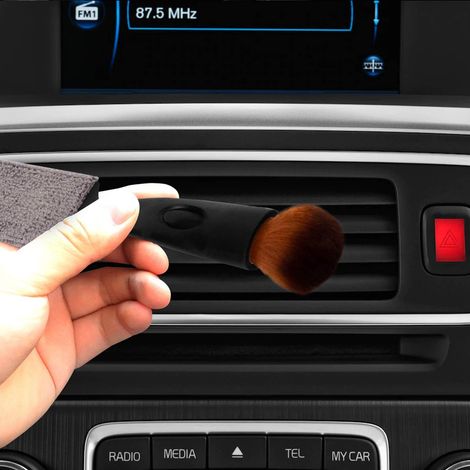 Brosse de nettoyage intérieur voiture et maison, double extrémité, pinceau anti-poussière multifonction pour habitacle auto et meubles (1/5)