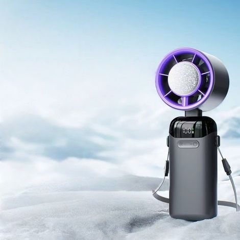 Ventilateur Portable Turbo, 199 VitessesRechargeable USB 3000mAhMax 8 Heures Ventilateur de Poche Écran LED Batterie & Vitesses, Fraîcheur Tout l'Été pour Enfant & Adulte, Voyage En Plein Air (1/5)