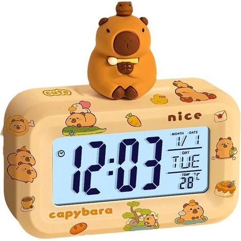 Capybara Smart-Wecker, elektronischer Wecker für Damen und Herren, Tischwecker, Wecker für Schüler, batteriebetrieben (1/2)