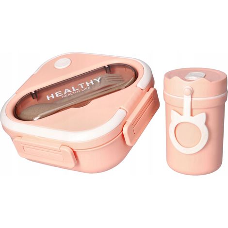 Fiambrera de 1300 ml + vaso de 330 ml ROSA (19197cm+127.5cm)