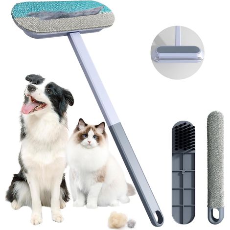 Brosse anti-poils 4 en 1 réutilisable – Brosse multifonction pour vêtements, canapé et tapis – Éliminateur de poils et peluches (1/5)