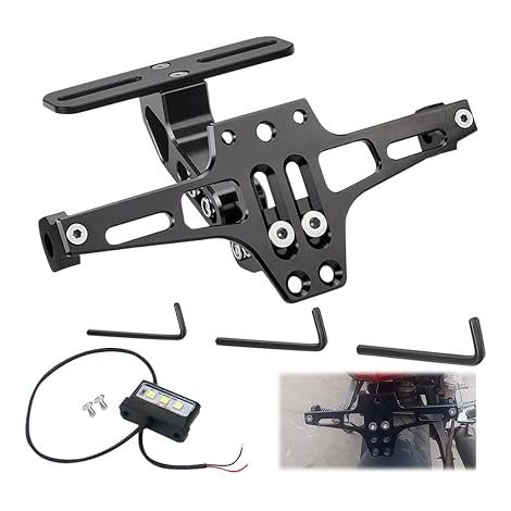Support de plaque d'immatriculation pour moto, réglable (1/2)