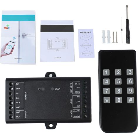 Système de contrôle d'accès sans fil, clavier étanche, lecteur de cartes EM 125KHz RFID, kit de contrôle d'accès RFID extérieur (1/5)