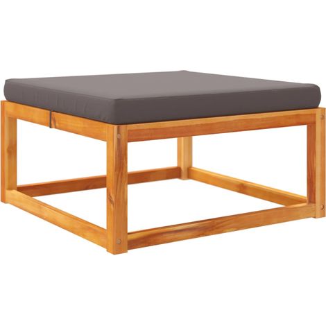 vidaXL Poggiapiedi Giardino con Cuscino 65x65x29 Legno Massello Acacia (1/5)