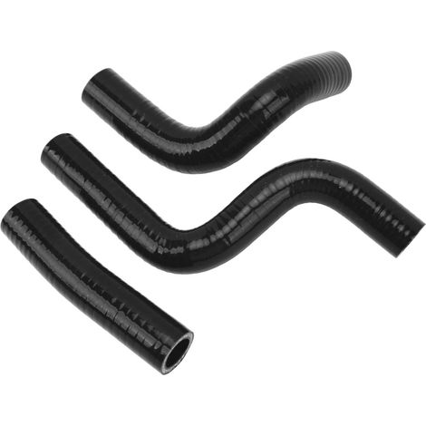 Kit de 3 durites de refroidissement en silicone pour radiateur, connexion stable, étanche et résistante à la chaleur, compatible avec KX80, KX85 et KX100 (noir). (1/5)
