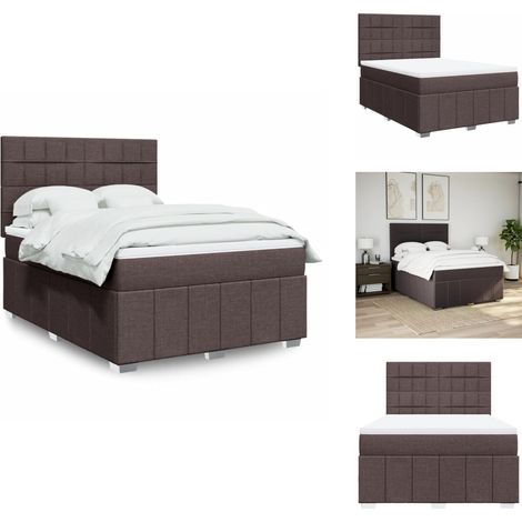 Sommier à lattes de lit avec matelas Marron foncé 140x200 cm - Sommier À Lattes De Lit - Sommiers À Lattes De Lit - Lit - Meuble De Chambre À Coucher (1/5)