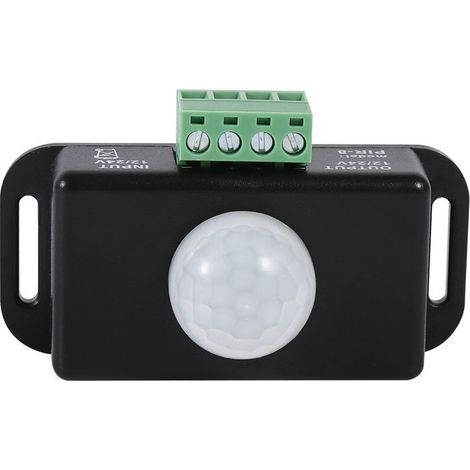 Commutateur de Capteur de Mouvement à LED, Commutateur de Détecteur de Mouvement Infrarouge PIR de Sécurité Corporelle DC 12V/24V pour Bande Lumineuse LED (1/5)