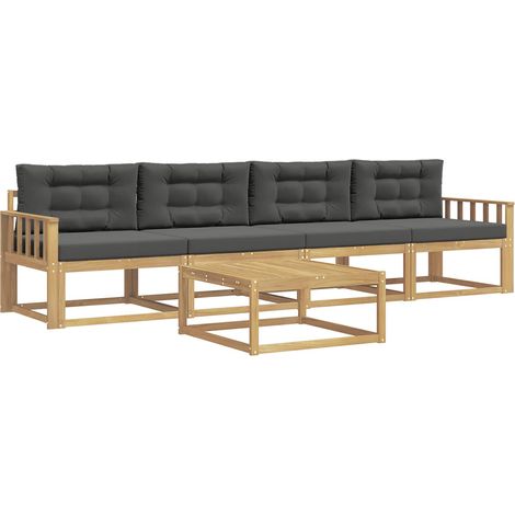 Outdoor Sofa Set with Cushion 4 pcs White and Anthracite vidaXL (1/5)